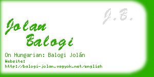 jolan balogi business card