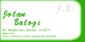 jolan balogi business card